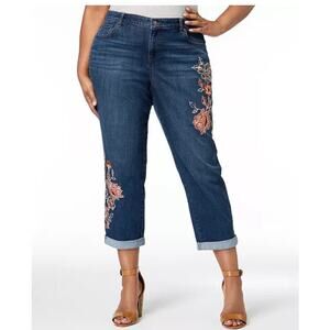 Style & Co. “Botanical Shine” size 16 boyfriend jeans.